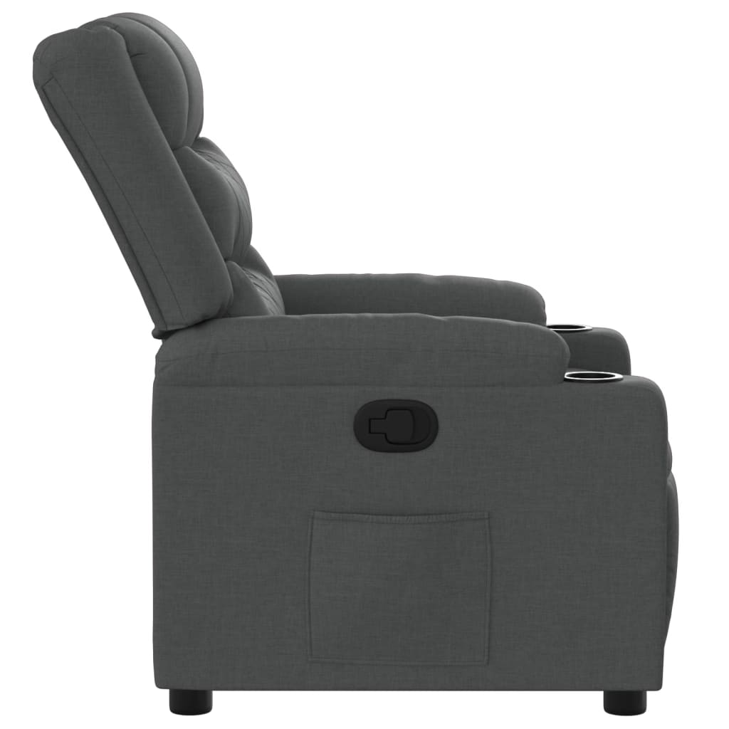 Recliner Chair Dark Grey Fabric