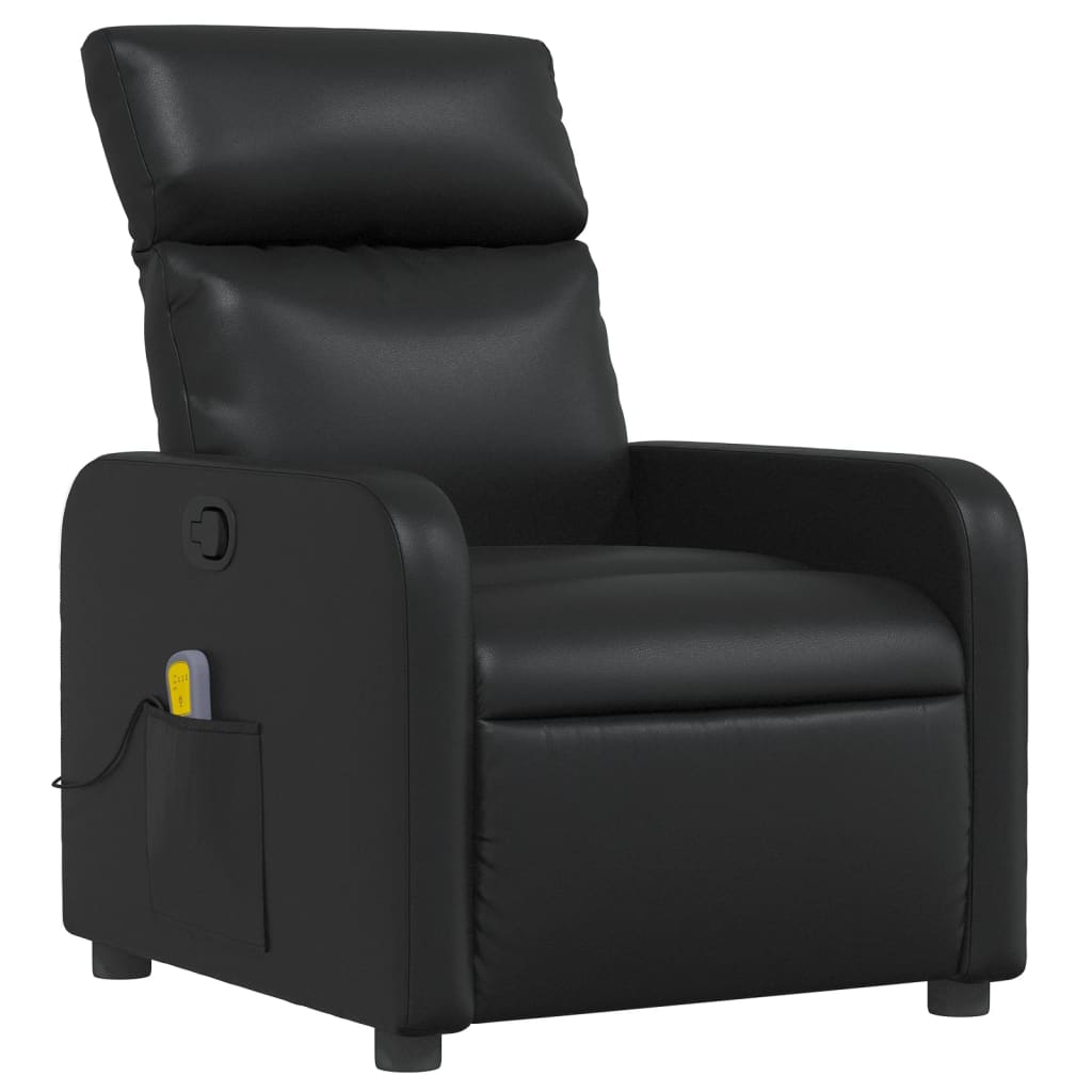 Massage Recliner Chair Black Faux Leather