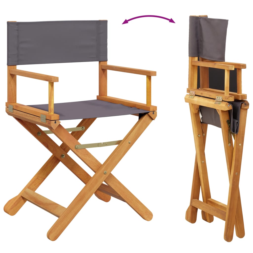 Folding Director Chairs 2 pcs Dark Grey Fabric