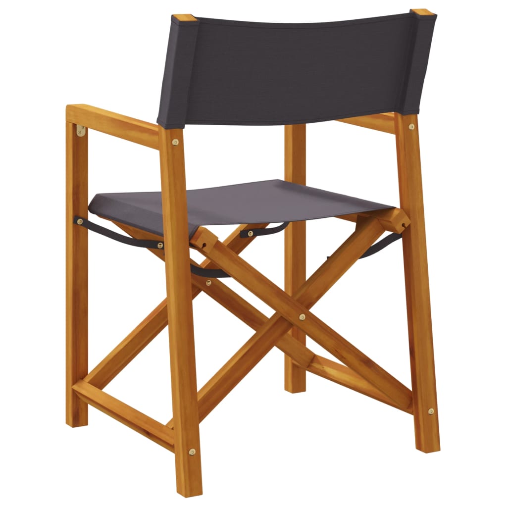 Folding Director Chairs 2 pcs Dark Grey Fabric