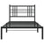 Metal Bed Frame without Mattress with Headboard Black 90x190 cm
