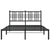 Metal Bed Frame without Mattress with Headboard Black 135x190 cm