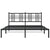 Metal Bed Frame without Mattress with Headboard Black 150x200 cm