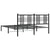 Metal Bed Frame without Mattress with Headboard Black 150x200 cm