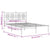Metal Bed Frame without Mattress with Headboard White 135x190 cm