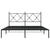 Metal Bed Frame without Mattress with Headboard Black 150x200 cm