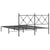 Metal Bed Frame without Mattress with Headboard Black 150x200 cm