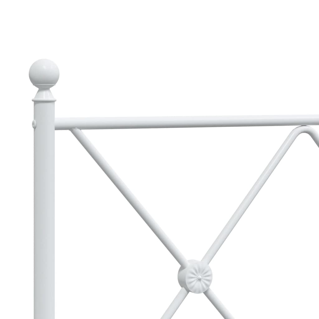 Metal Bed Frame without Mattress with Headboard White 90x190 cm