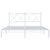 Metal Bed Frame without Mattress with Headboard White 150x200 cm