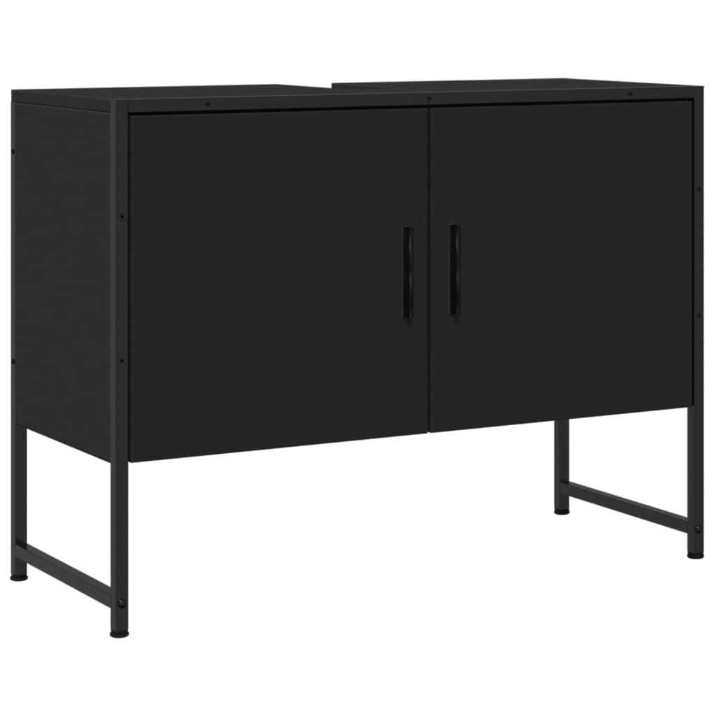 Bathroom Sink Cabinet Black 80x33x60 cm Engineered Wood