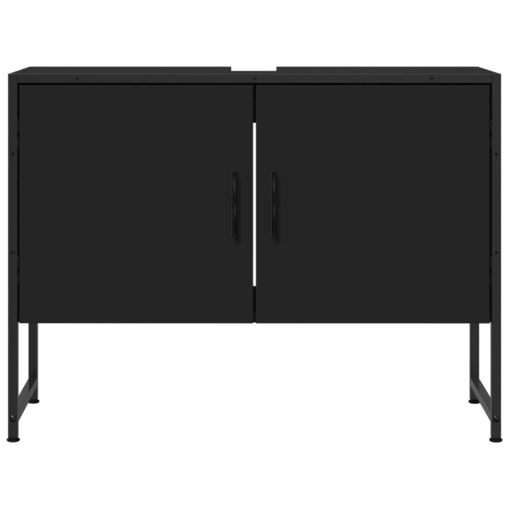 Bathroom Sink Cabinet Black 80x33x60 cm Engineered Wood