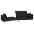 2-Seater Sofa Bed with Two Pillows Black Fabric