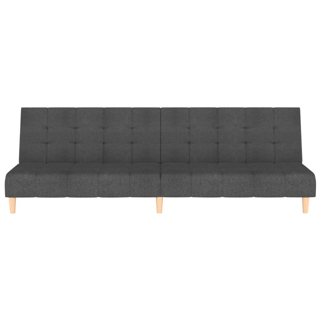 2-Seater Sofa Bed Dark Grey Fabric