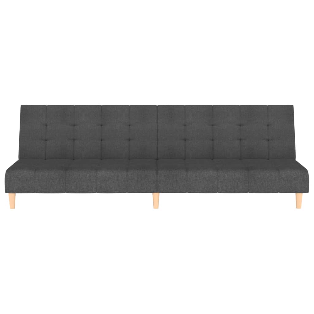 2-Seater Sofa Bed Dark Grey Fabric