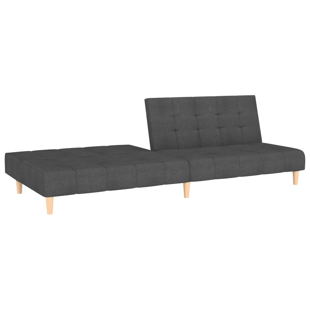 2-Seater Sofa Bed Dark Grey Fabric