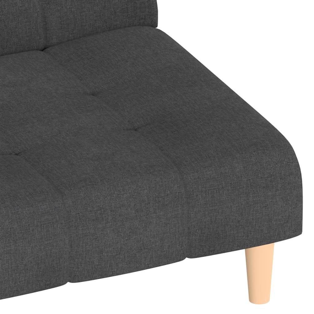 2-Seater Sofa Bed Dark Grey Fabric