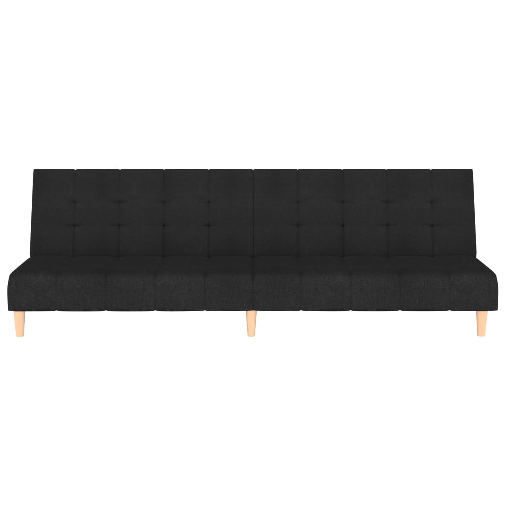 2-Seater Sofa Bed Black Fabric