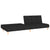 2-Seater Sofa Bed Black Fabric