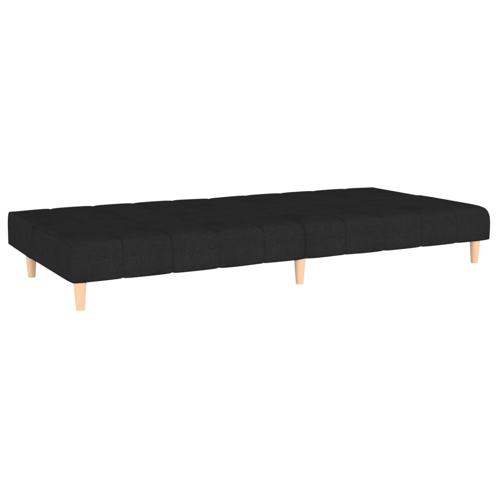 2-Seater Sofa Bed Black Fabric