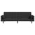 2-Seater Sofa Bed with Two Pillows Black Fabric