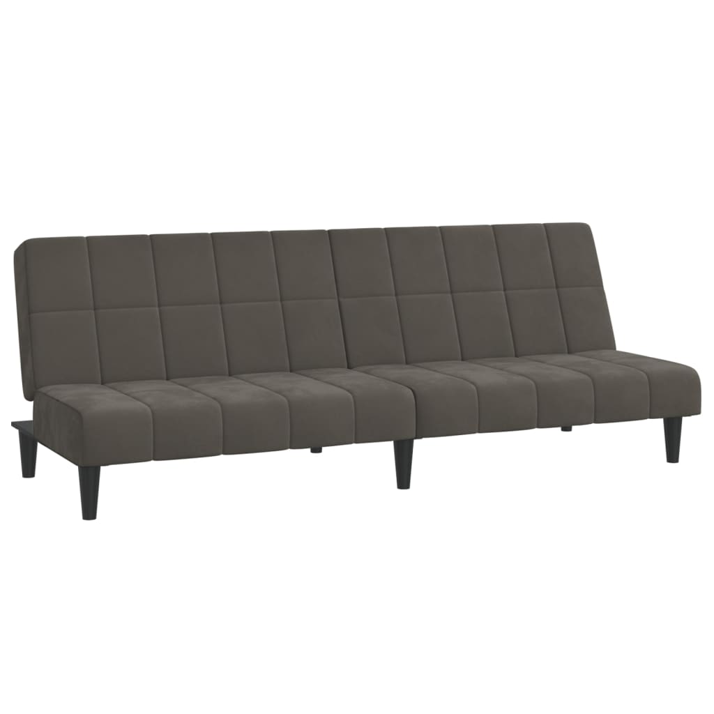 2-Seater Sofa Bed Dark Grey Velvet