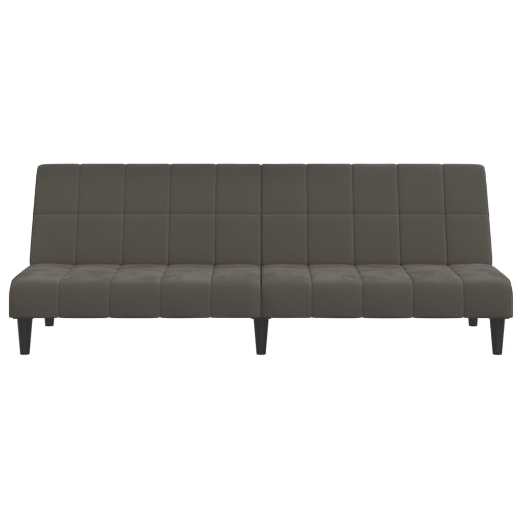 2-Seater Sofa Bed Dark Grey Velvet