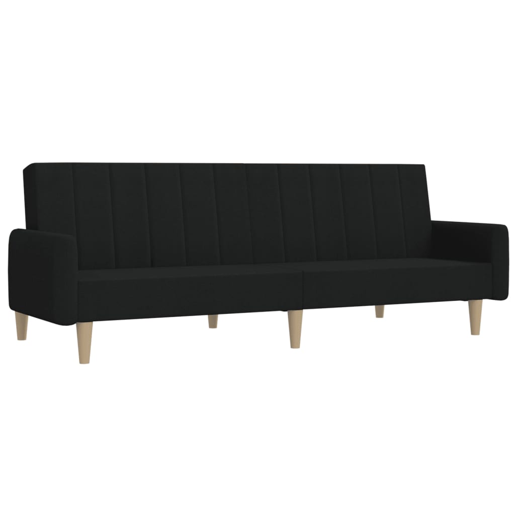 2-Seater Sofa Bed Black Fabric