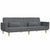 2-Seater Sofa Bed with Two Pillows Light Grey Fabric