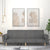 2-Seater Sofa Bed with Two Pillows Light Grey Fabric