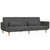 2-Seater Sofa Bed with Two Pillows Dark Grey Fabric