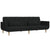 2-Seater Sofa Bed with Two Pillows Black Fabric