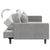 2-Seater Sofa Bed with Two Pillows Light Grey Velvet