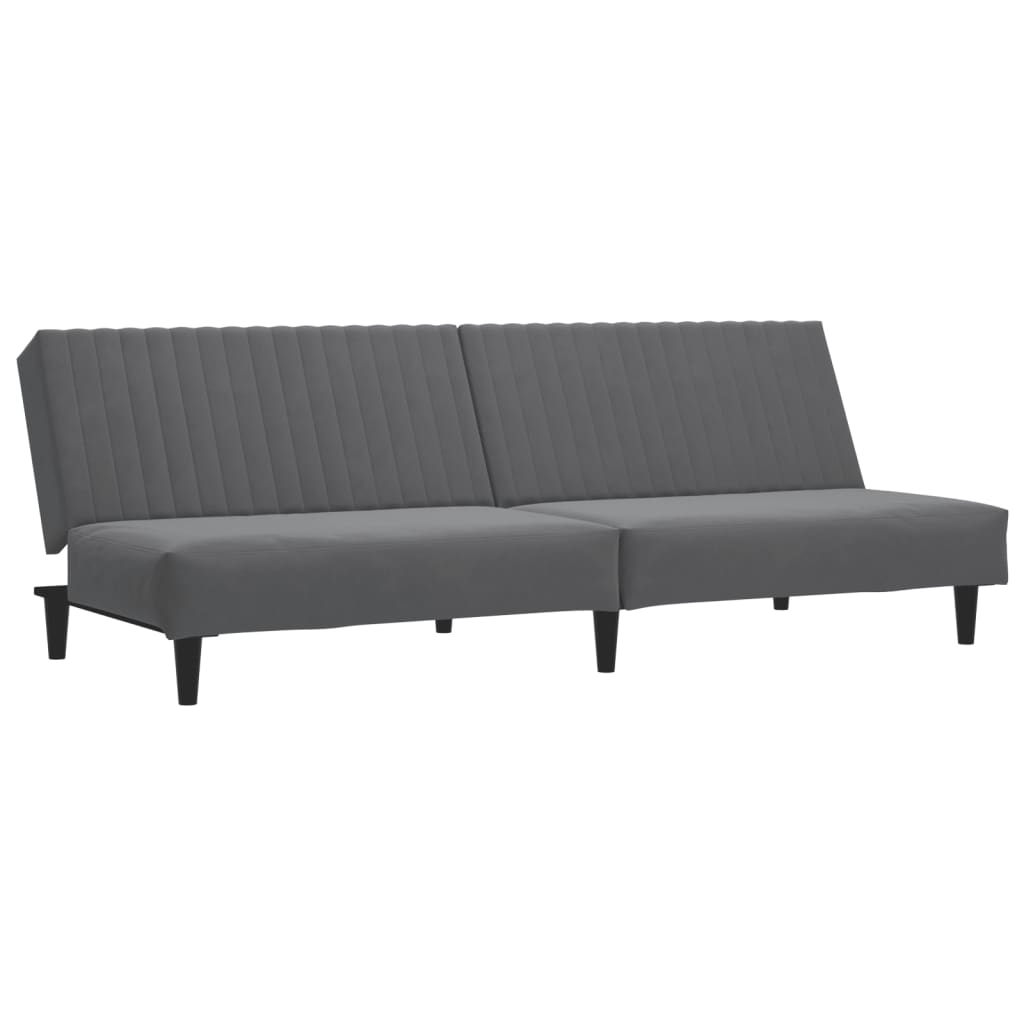 2-Seater Sofa Bed Dark Grey Velvet