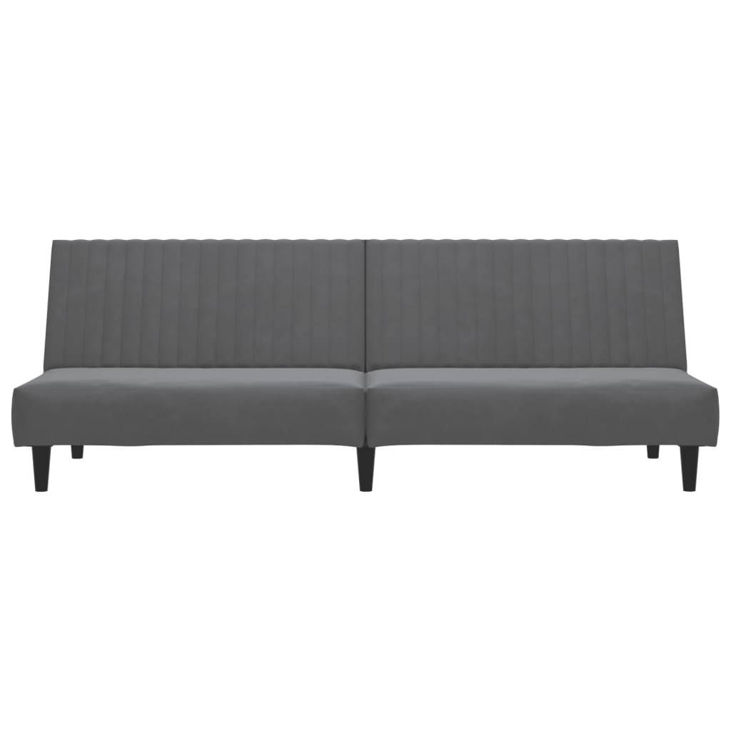 2-Seater Sofa Bed Dark Grey Velvet