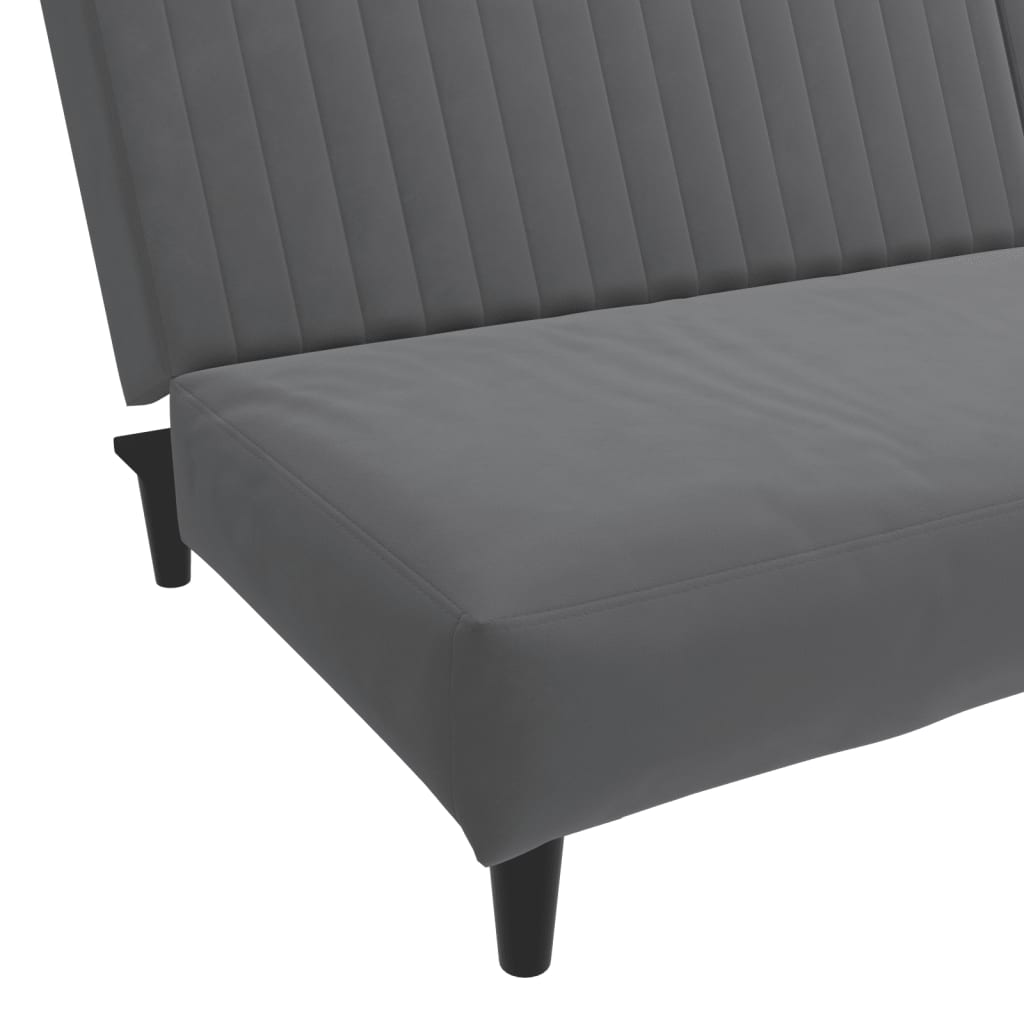 2-Seater Sofa Bed Dark Grey Velvet