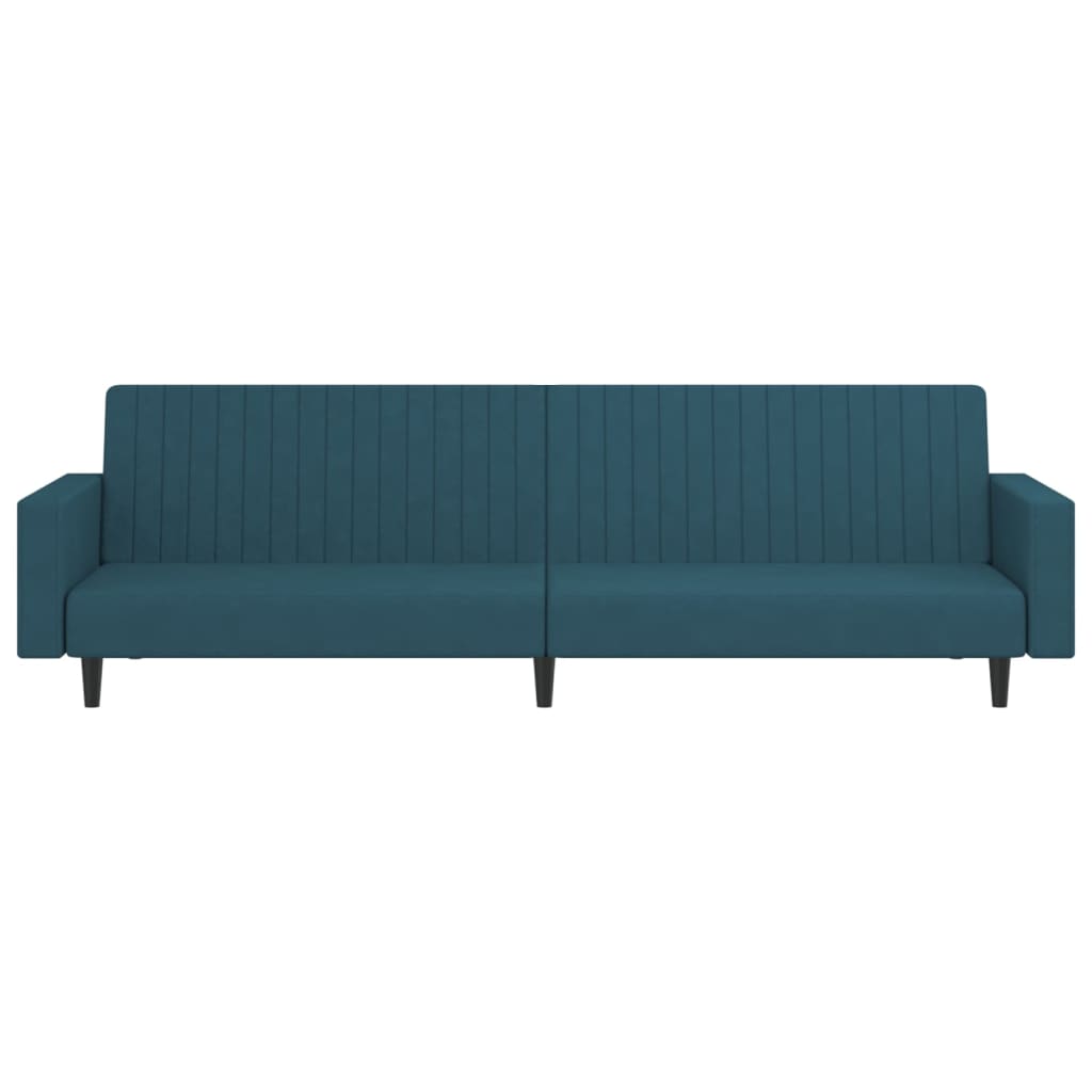 2-Seater Sofa Bed Blue Velvet