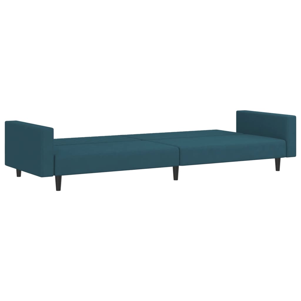 2-Seater Sofa Bed Blue Velvet