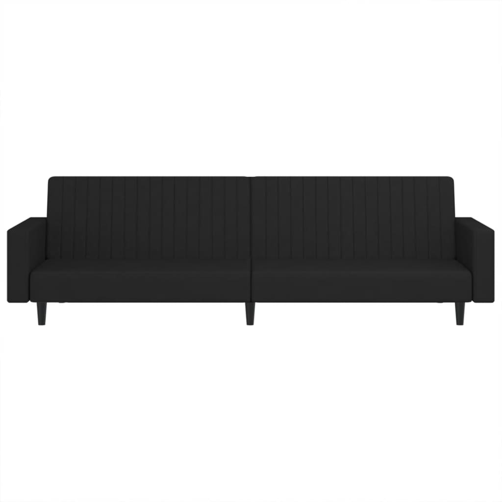 2-Seater Sofa Bed Black Velvet