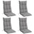 Highback Chair Cushions 4 pcs Grey Oxford Fabric