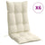 Highback Chair Cushions 6 pcs Cream Oxford Fabric