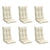 Highback Chair Cushions 6 pcs Cream Oxford Fabric