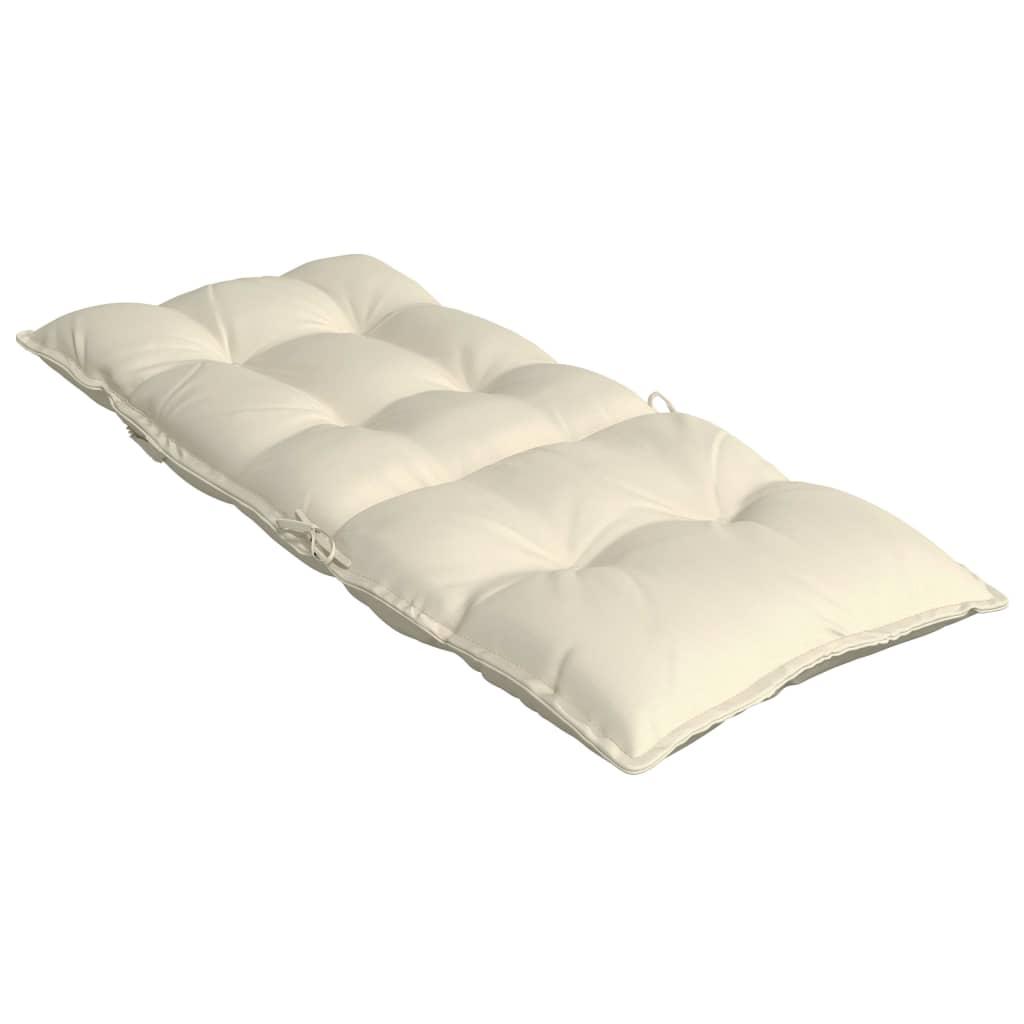 Highback Chair Cushions 6 pcs Cream Oxford Fabric