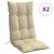 Highback Chair Cushions 2 pcs Beige Oxford Fabric