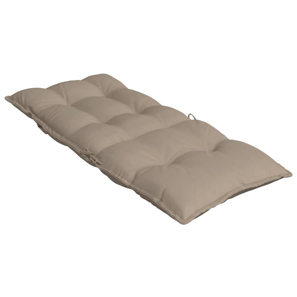 Highback Chair Cushions 2 pcs Taupe Oxford Fabric