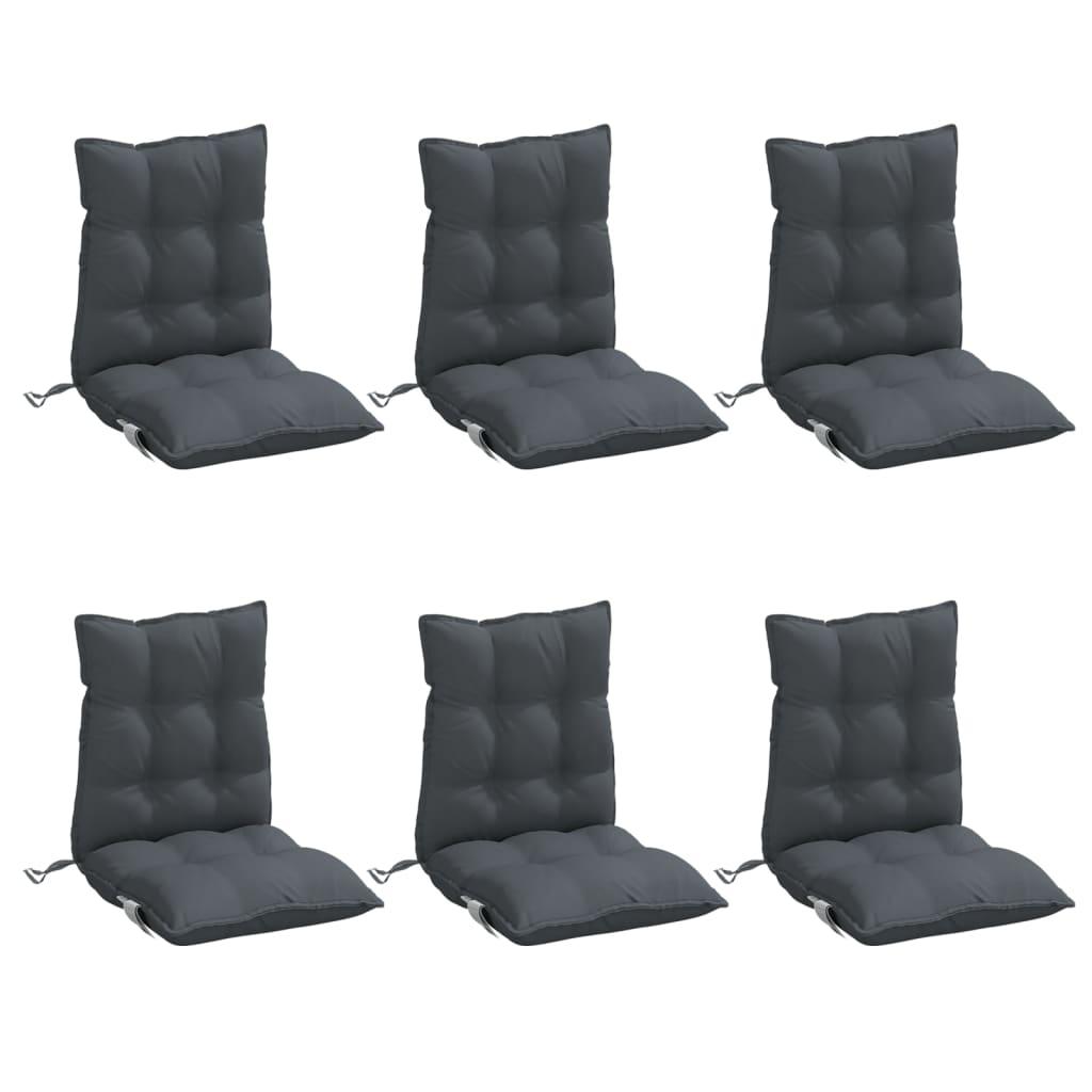 Lowback Chair Cushions 6 pcs Anthracite Oxford Fabric