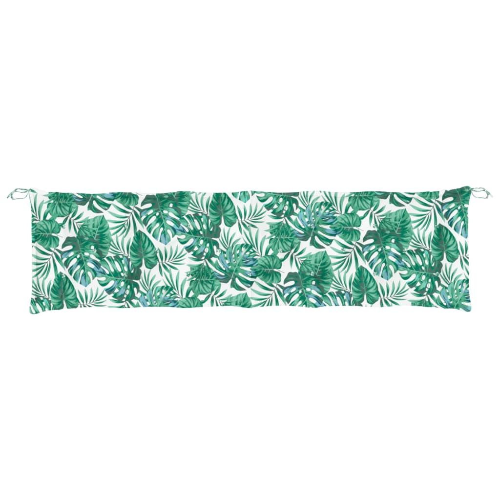 Garden Bench Cushions 2 pcs Leaf Pattern 200x50x7 cm Oxford Fabric