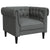 Chesterfield Sofa Chair Dark Grey Fabric