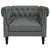 Chesterfield Sofa Chair Dark Grey Fabric