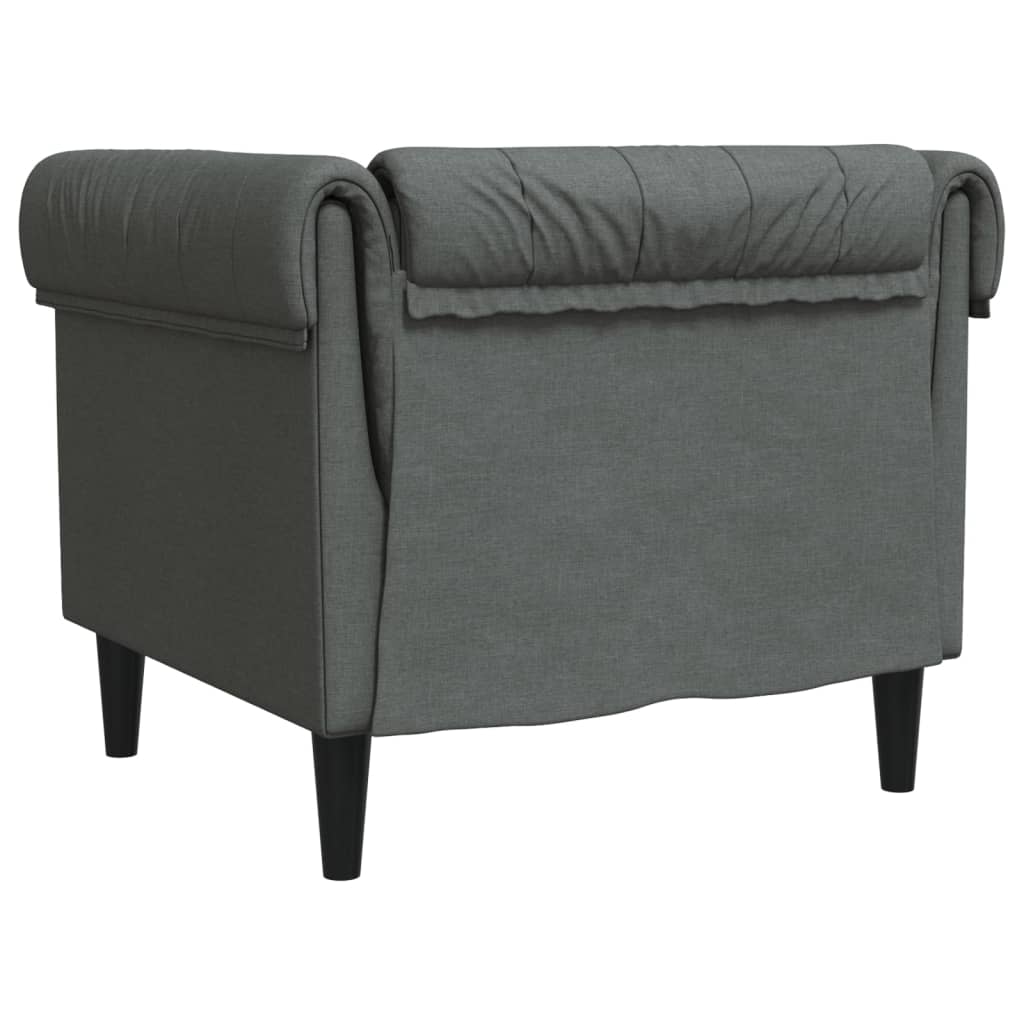 Chesterfield Sofa Chair Dark Grey Fabric