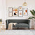 Chesterfield Sofa 2-Seater Dark Grey Fabric